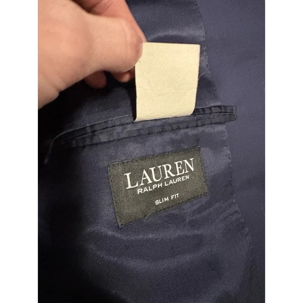 Lauren Ralph Lauren Men's Blue Slim Fit Wool Blazer Size 44R Black‎ Label